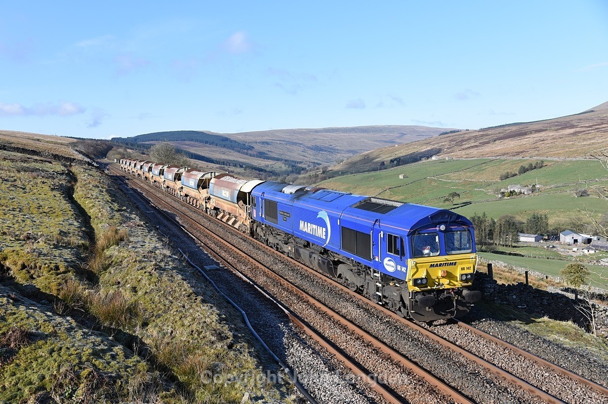 JL - 11.4.21 66142 6T50 Hellifield - Carlisle NY, Garsdale - Garsdale Troughs