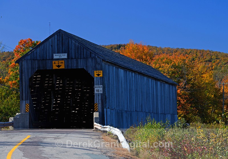 Bloomfield Creek Covered Bridge in Autumn - Covered Bridges of New Brunswick