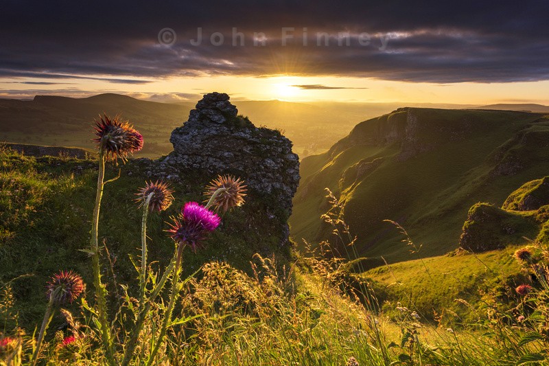 Thistle Sunrise on Winnats Pass, Peak District - Peak District & surrounding area