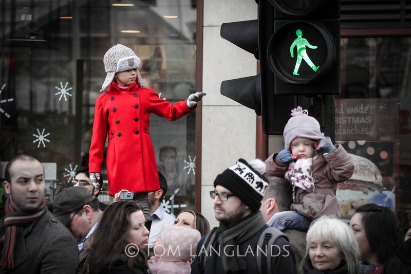 Red Girl - Green Man - Street Photography