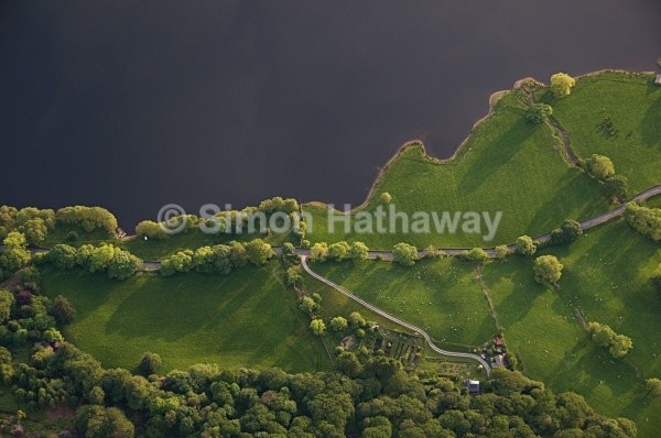 Esthwaite Water shore - English Lake District from Hot Air Balloon
