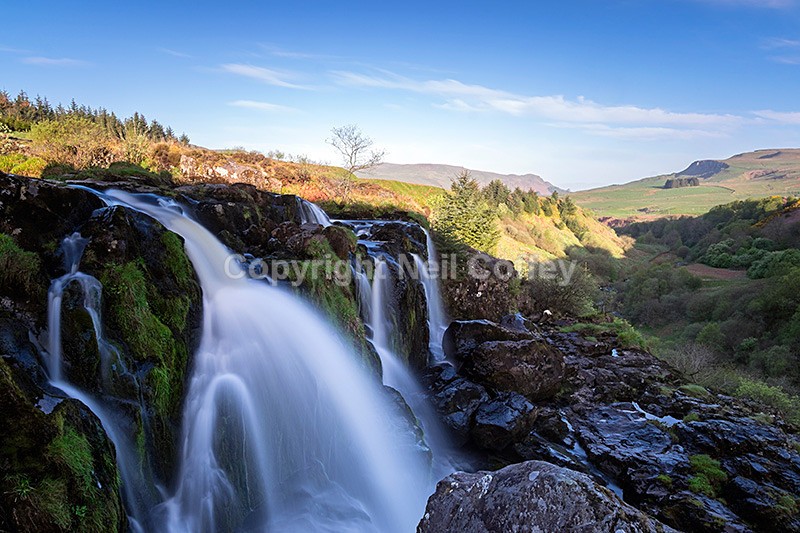 The Loup of Fintry waterfall, River Endrick, Stirlingshire - Landscape format