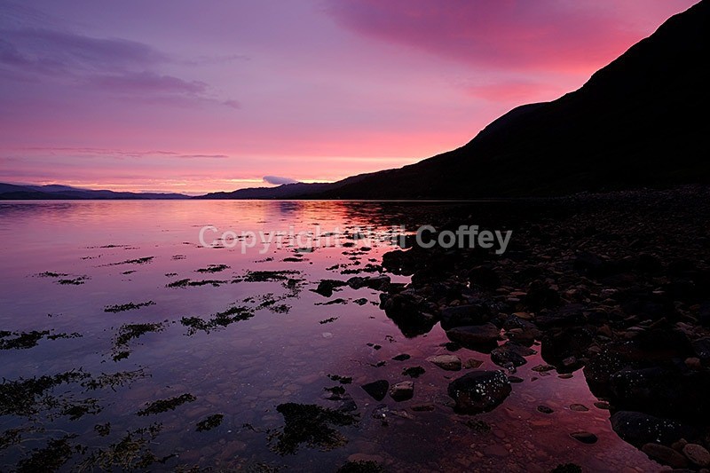 Upper Loch Torridon sunset, Highland - Landscape format