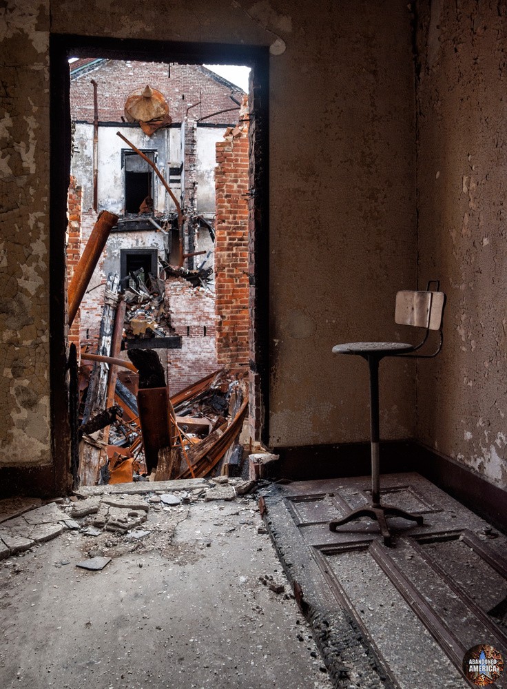 View of collapse, Taunton State Hospital