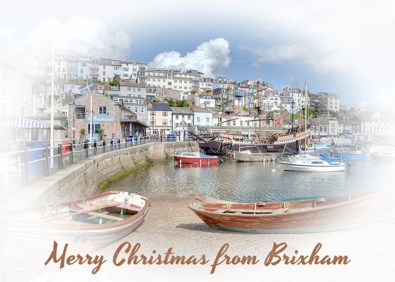 Sold out BX22 Brixham View yesteryear - XMAS CARDS  Brixham