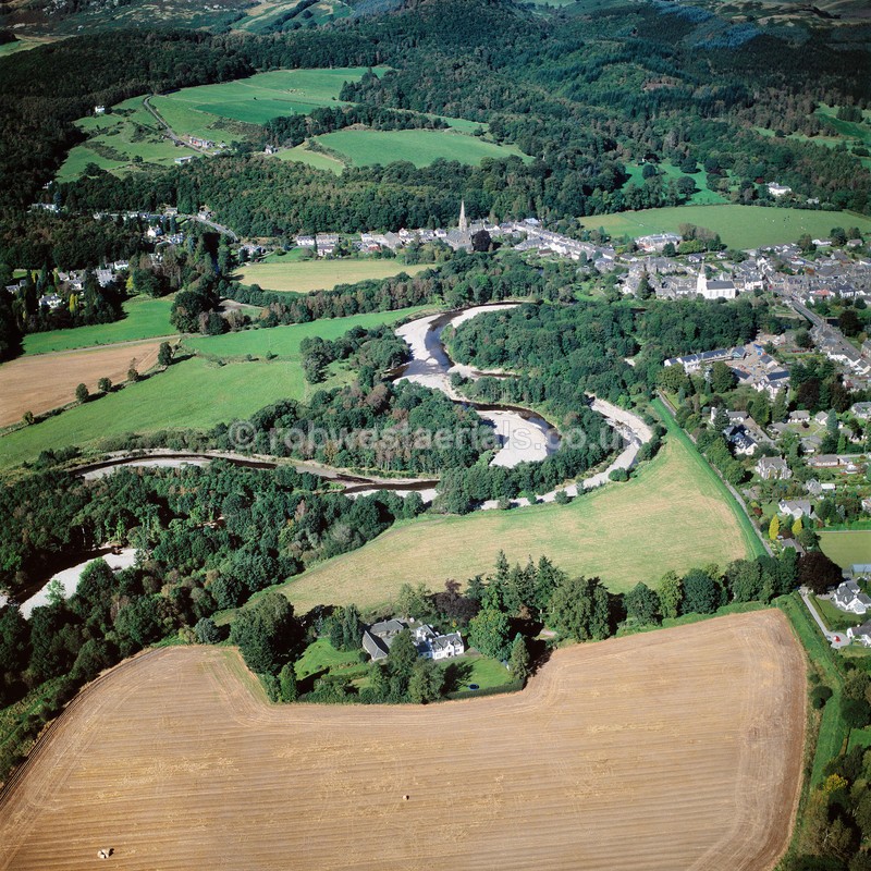 aerial pictures of Scottish towns rural villages rivers of Scotland