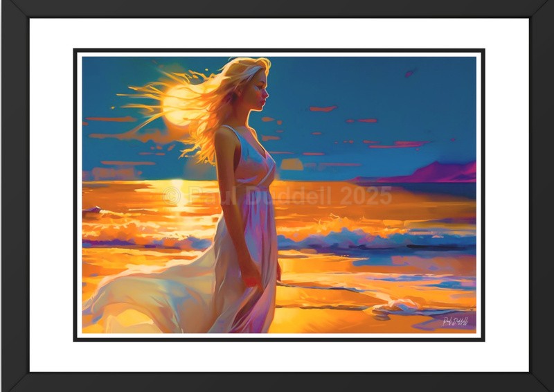 Love on Location, Bride on The Beach Paintings by Paul Duddell, Whispers & Strokes - Artist, Painter, and Photographer