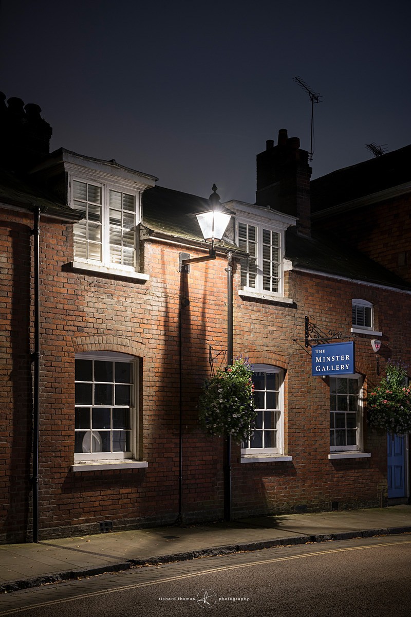 Minster Gallery in Winchester Hampshire at night