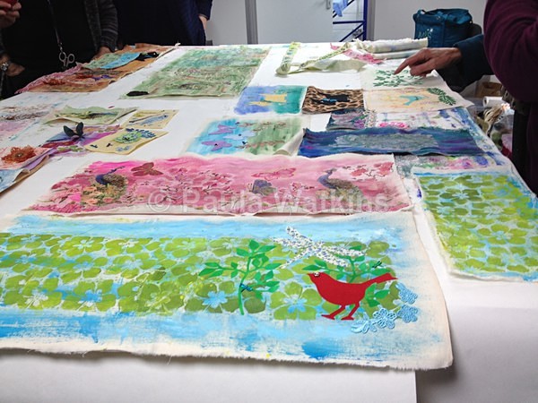 Painted book covers for a fabric book. In progress. - Altered Books and Handmade Books