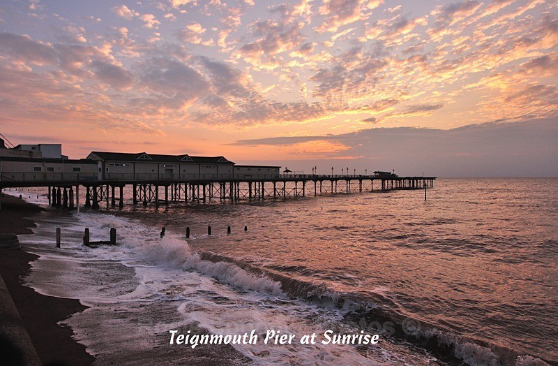 RSPO35 - Teignmouth Pier sunrise new - Teignmouth and Shaldon Postcards