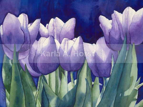 Purple Tulips - Greeting Cards and Journals