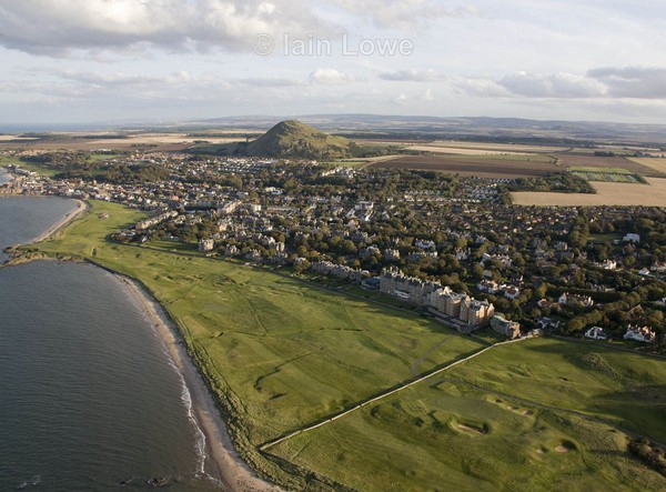 Aerial North Berwick West Links 15th redan bottom left - Scottish Links Aerial Images