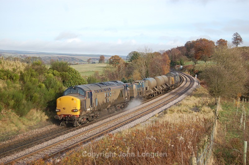 11.11.12 - 37609 & 37688 3S77 Kingmoor - Tursdale Junc, Naworth Parks - Tyne Valley (west to east)