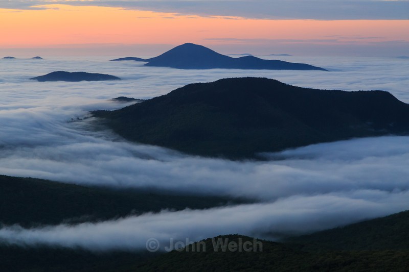 Undercast at Sunrise from Stairs Mountain - White Mountain National Forest and Northern New Hampshire