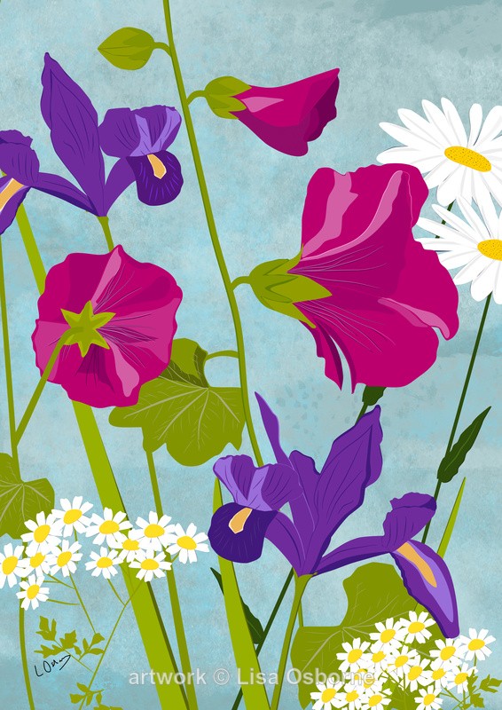 Hollyhocks - DIGITAL ARTWORK