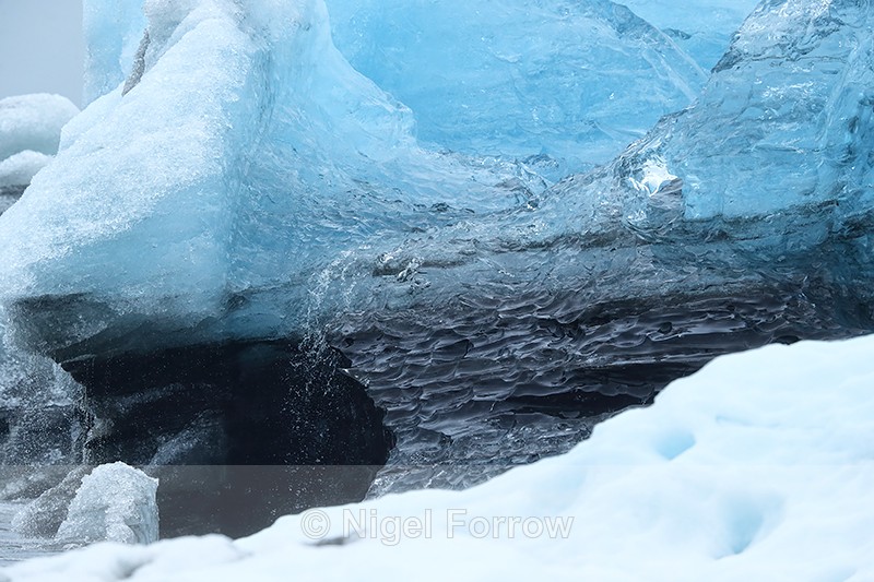 Blue iceberg collision, Jokulsarlon, Iceland - Iceland