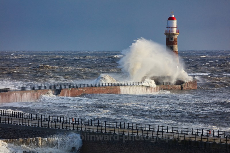 Rough Sea at Roker Pier, Sunderland.    ref 0311 - Tyne and Wear
