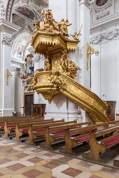 Passau Cathedral pulpit - Budapest to Amsterdam