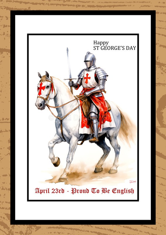 St George's Day Watercolour Paintings - Proud To Be English by Artist Paul Duddell
