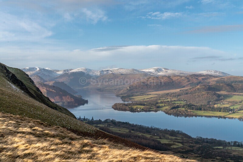 Winter views down Ullswater from Barton Fell - Cumbria