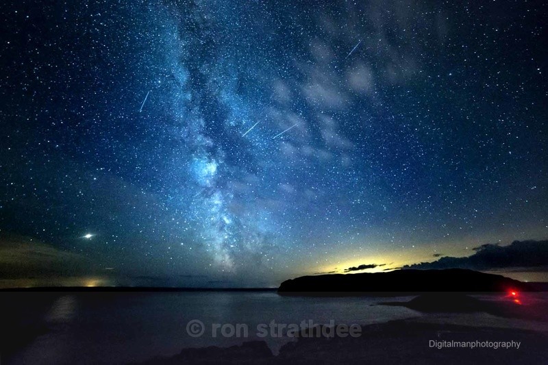 Meteors and Milky Way - Skies of Man