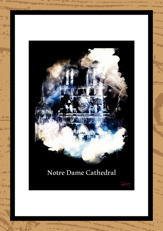 Notre Dame Cathedral Ink Paintings by Artist Paul Duddell