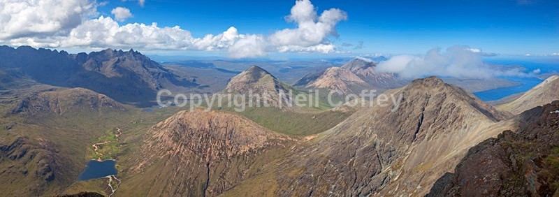 The Cuillin of Skye from Bla Bheinn - Panoramic format