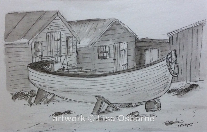 Fishing boat with huts - Seascapes/Landscapes