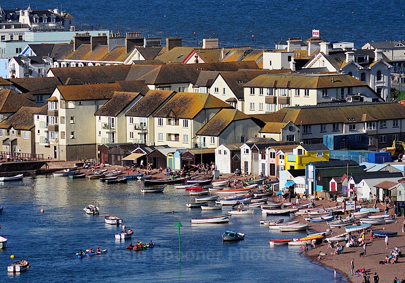 TS100 - A busy day on Teignmouth Back Beach - Greetings Cards Teignmouth and Shaldon