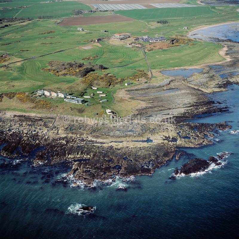 aerial pictures of Scotland east coast coastline at Fife Ness along the east neuk