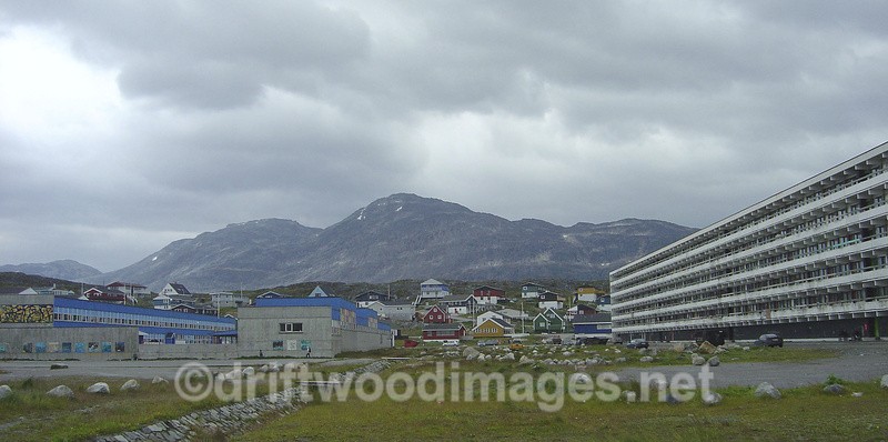 Nuuk view including flats - Greenland West Coast