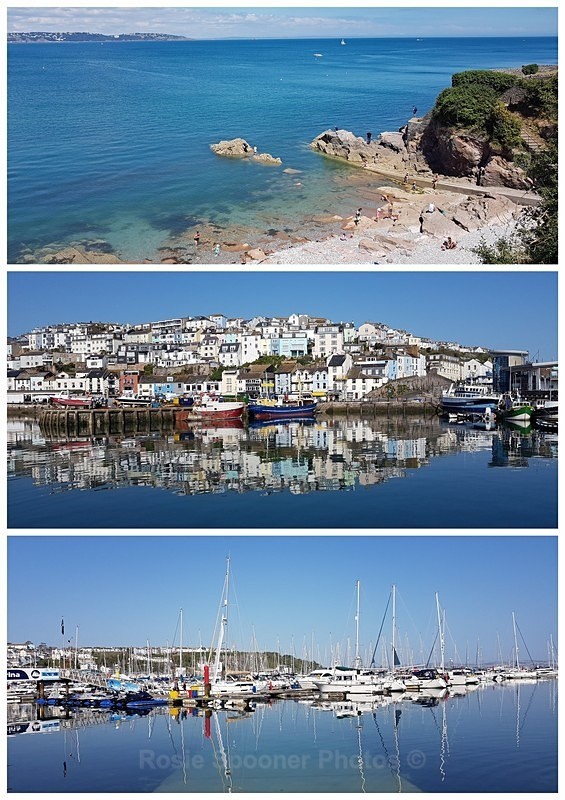 BX16-   Brixham Views on a sunny day - Greetings Cards Brixham Broadsands and Kingswear