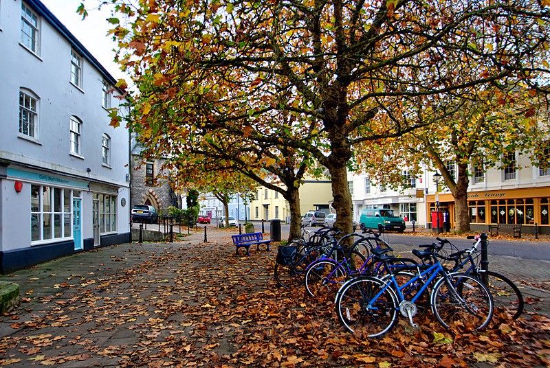 Bikes in Totnes in autumn - Devon Misc