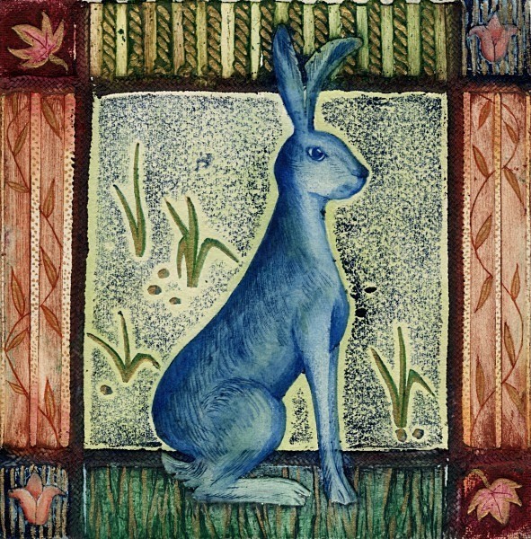 Waiting Hare - Collagraphs