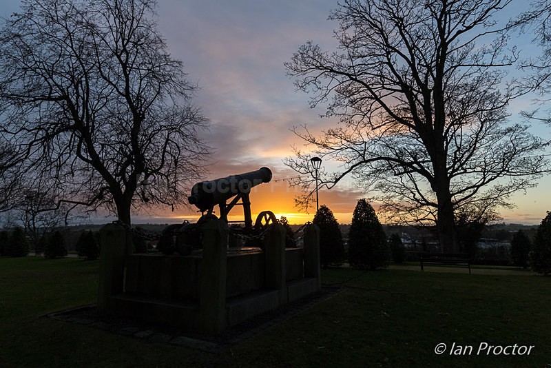 Castle Gardens Cannon at sunrise - Lisburn - County Antrim