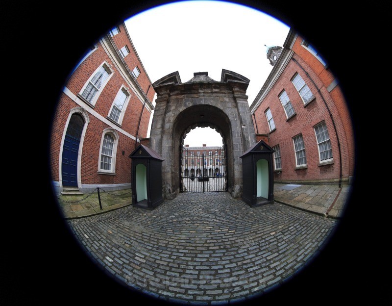 Dublin Castle Gate - Dublin - through a fisheye lens