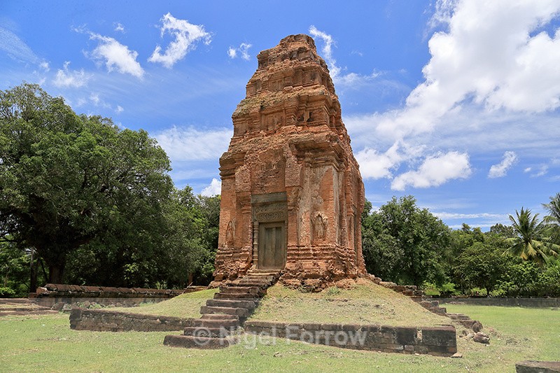 Brick tower at Bakong Temple, Cambodia - Cambodia