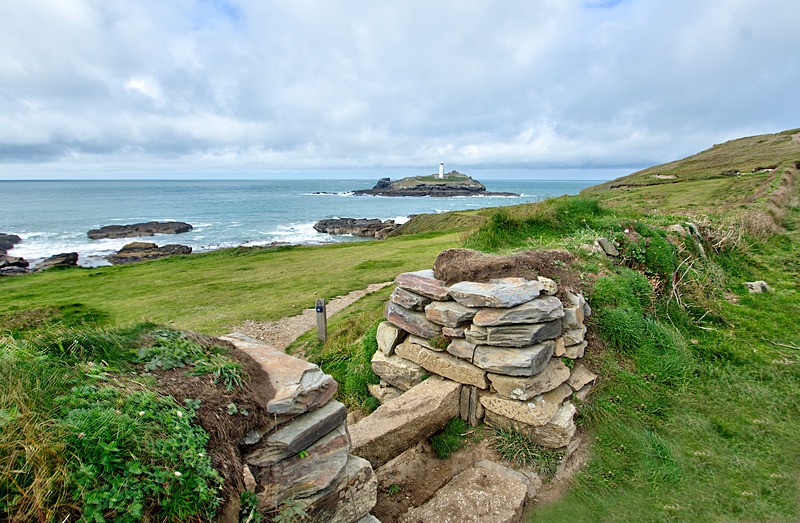 Coast path view of Godrevy Lighthouse - Cornwall Misc
