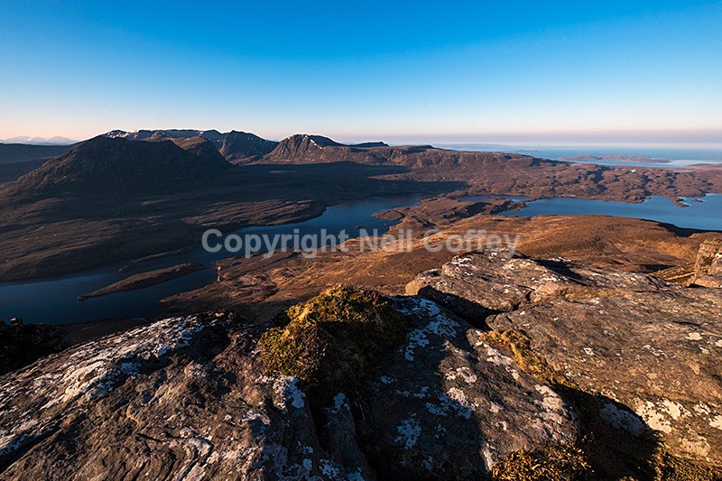 Beinn an Eion and Ben More Coigach from Stac Pollaidh, Highland - Landscape format
