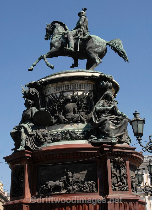 St Isaacs Square Nicholas I statue horse 2 - St Petersburg Russia