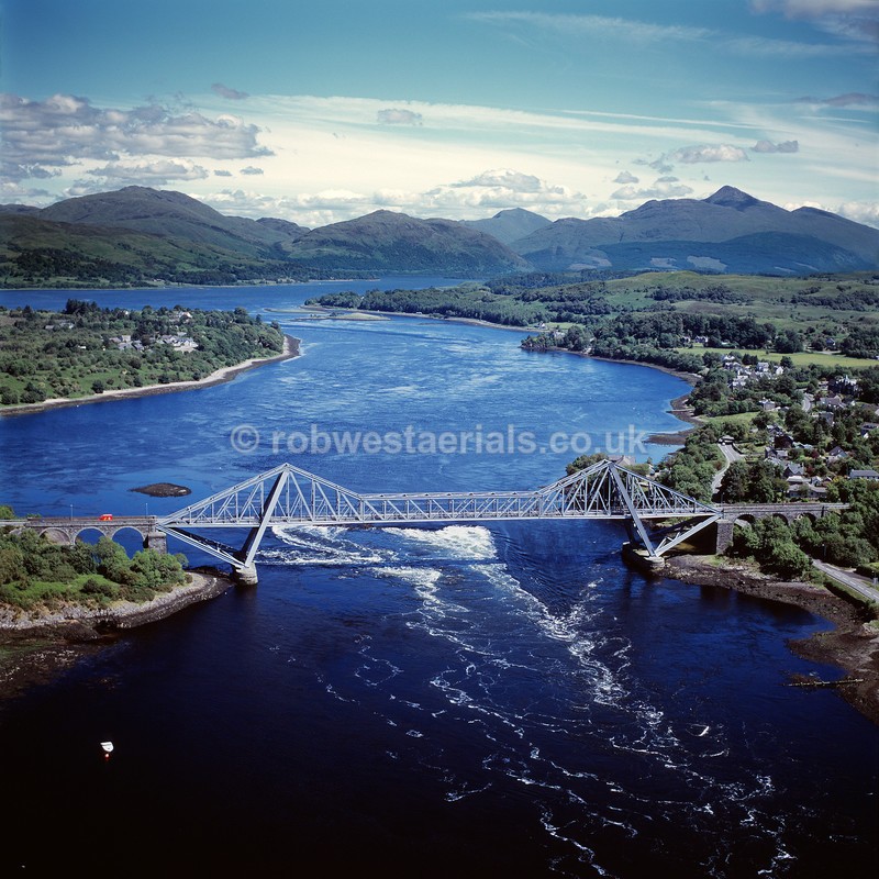 aerial pictures of Scottish west coast coastline coastal villages Lochs bridges of Scotland