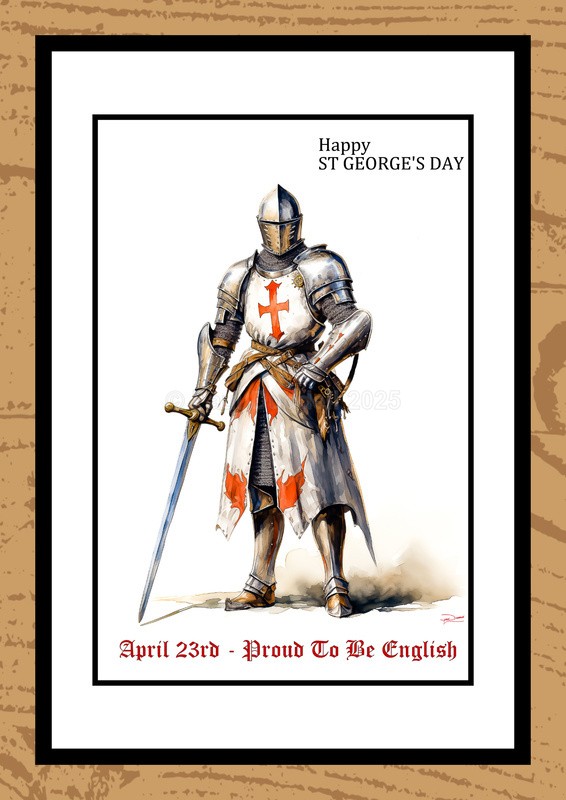 St George's Day Watercolour Paintings - Proud To Be English by Artist Paul Duddell