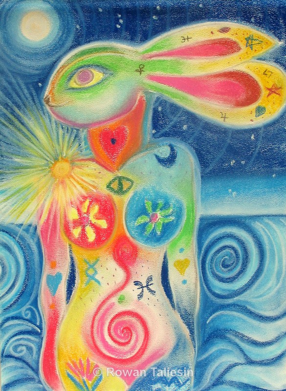 Harewoman under the Moon © Rowan Taliesin 2009 - MYSTICAL AND MAGICAL GALLERY