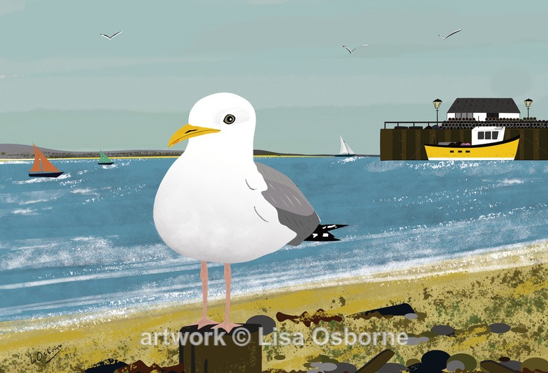 Gull at the seaside - DIGITAL ARTWORK