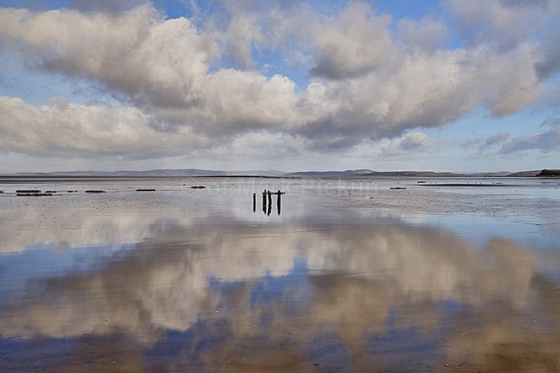 Reflections on the coast at Hest Bank. - New Work around Morecambe Bay