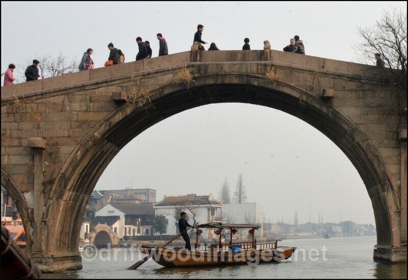 China Shanghai Zhujiajiao Water Town bridge from boat 3 - China