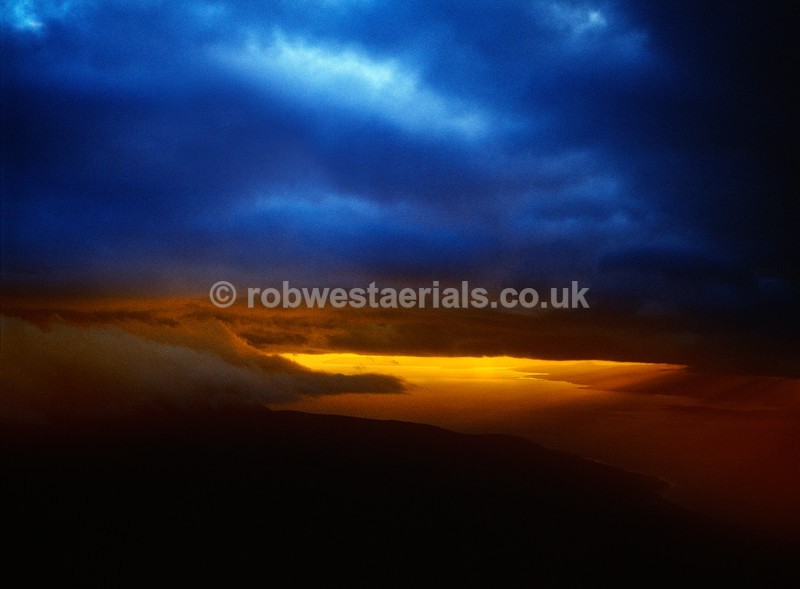 Kintyre from above Arran in Scotland