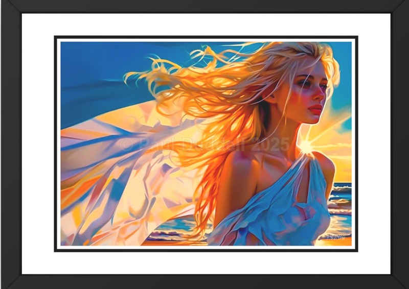 Love on Location, Bride on The Beach Paintings by Paul Duddell, Whispers & Strokes - Artist, Painter, and Photographer