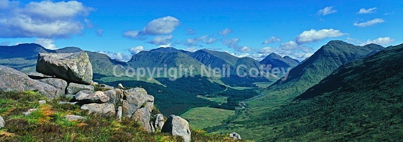 Glen Etive from Ben Starav, Highland - Panoramic format