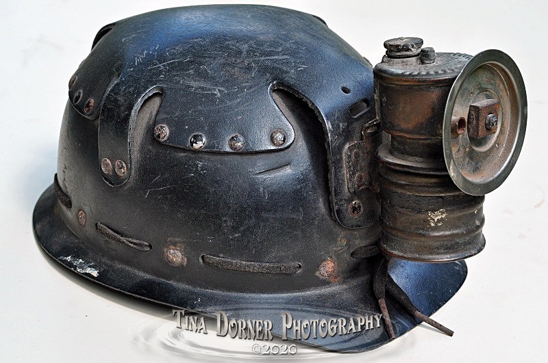 Cardboard Miners Helmet with Carbide Lamp.  from 'Commercial' Portfolio by Forest of Dean & Wye Valley Photographer Tina Dorner